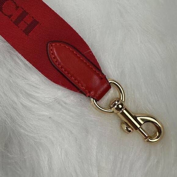 Coach Webbing Strap with Logo Crossbody Bag/Purse CR460 Gold/Bold Red NWT - Picture 4 of 5